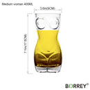 BORREY Unique Beer Cup Funny Wine Glass Whisky Vodka Shot Glasses Creative Bar Cocktail Glass Body Shape Mug Coffee Juice Cup
