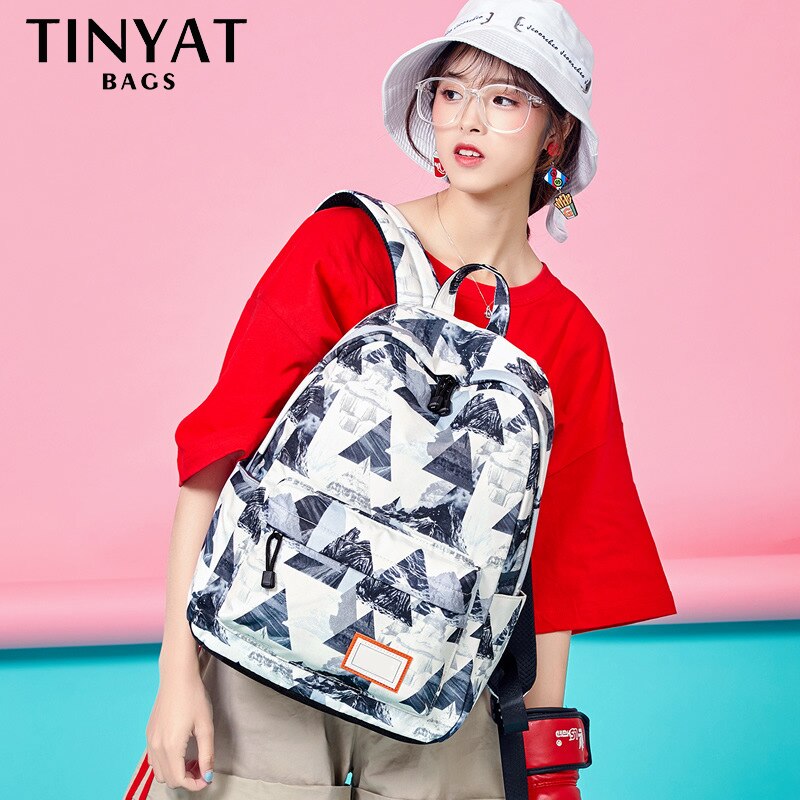 TINYAT fashion black backpack children school bags for girls waterproof oxford large school backpack for teenagers school