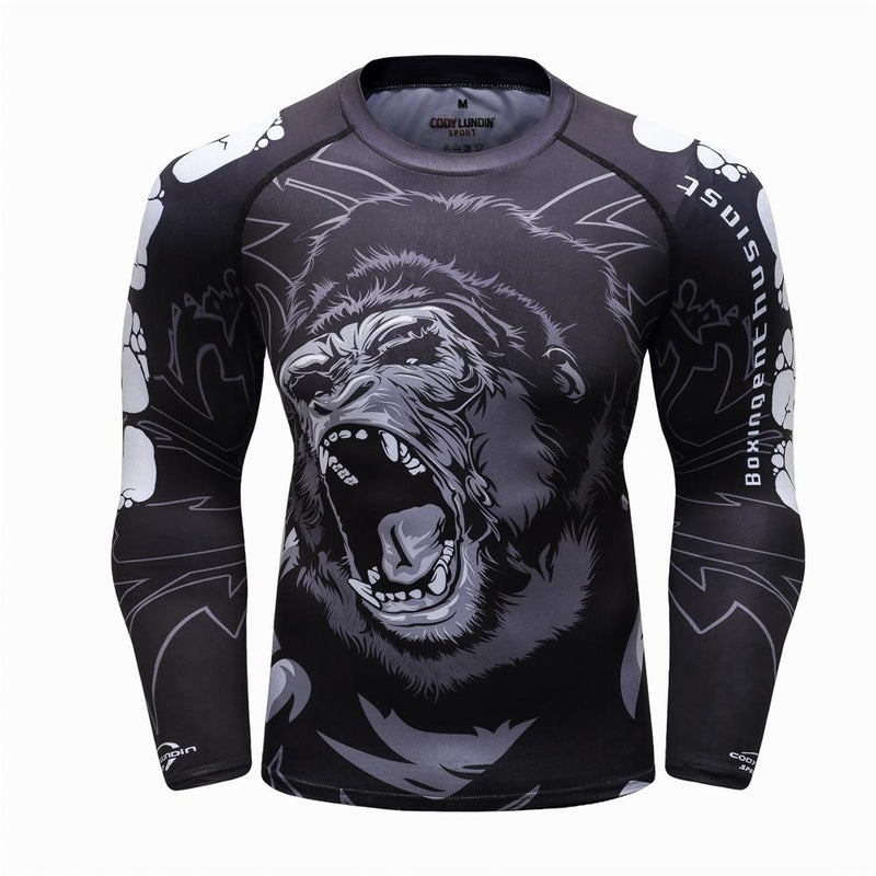 MMA T-Shirt Herren Rashguard Jiu Jitsu Bjj T-Shirt Langarm Fitness Muay Thai Boxsport Pullover Mma Rashguard Boxtrikot