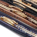 Amorcome Snakeskin Pattern Leather Bracelets for Women 2022 Trendy Metal Pipe Wide Multilayer Wrap Bracelet Female Jewelry Gift