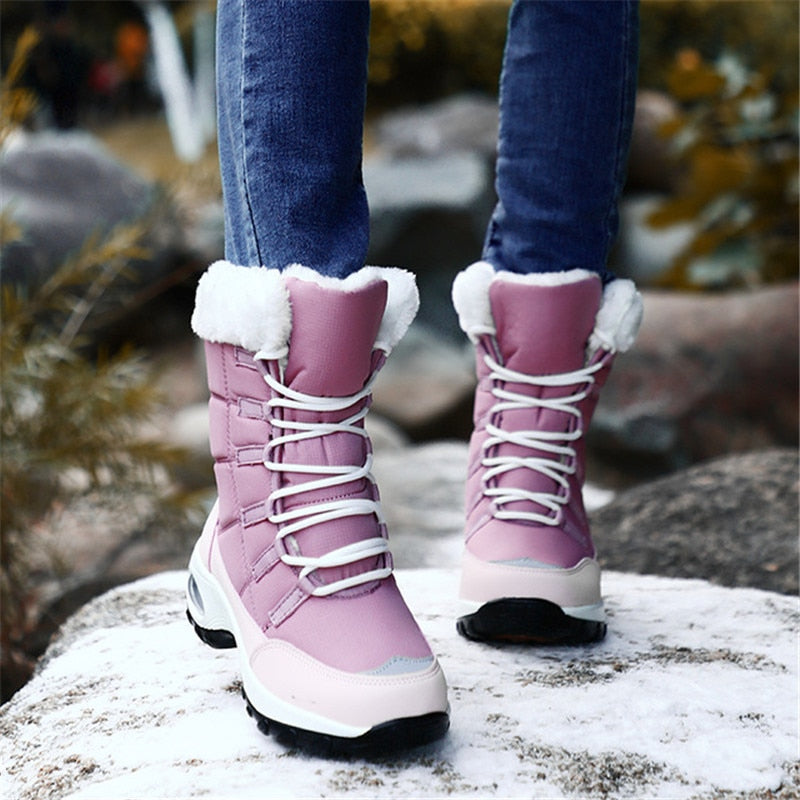 High Quality Waterproof Winter Women Boots Warm Plush Women&