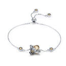 BISAER 925 plata esterlina Pulseira copo de nieve brazaletes 925 corazón serpiente cadena broche mujer plata pulsera para mujer joyería