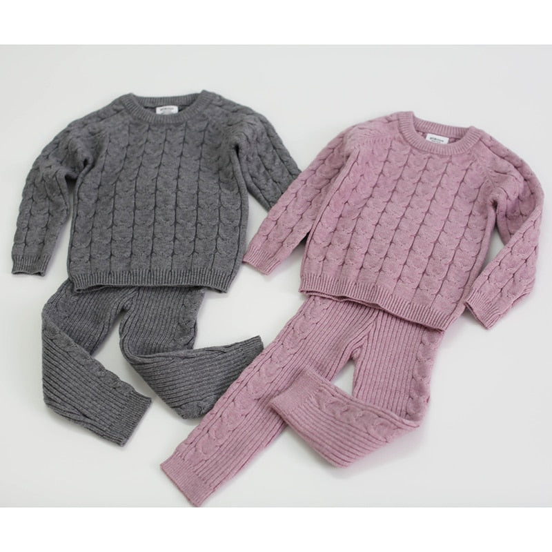 Conjunto de ropa de bebé, Jersey de punto, ropa para niñas pequeñas, ropa para niños pequeños, suéter y pantalones, conjunto de bebé, ropa de Boutique para niños