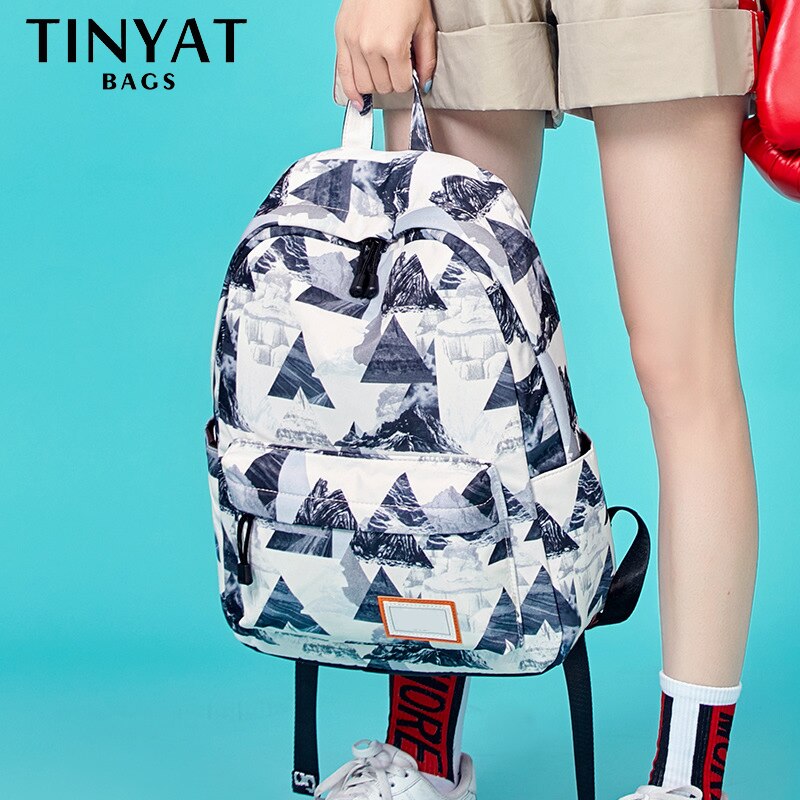 TINYAT fashion black backpack children school bags for girls waterproof oxford large school backpack for teenagers school