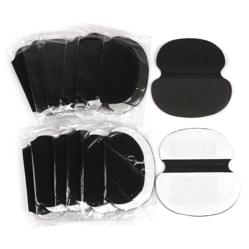 200Pcs  (100Pairs) Disposable Anti Sweat Pads Black Armpits Sweat Stickers Underarm Sweat Absorbing Cotton for Armpits Linings
