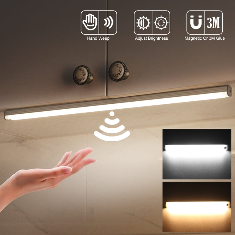 Luz con Sensor de movimiento USB/batería, luz para debajo del armario, para dormitorio, armario, cocina, armario, lámpara de luz Led para decoración del hogar