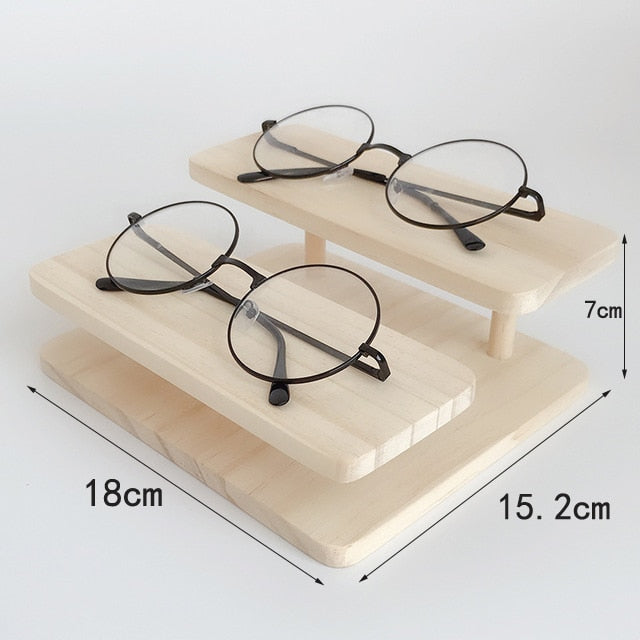 Recién llegado, gafas de sol de bambú ensamblables, soporte para gafas, soporte para joyería, pulsera, relojes, muestra el producto, opciones de 1-5 capas