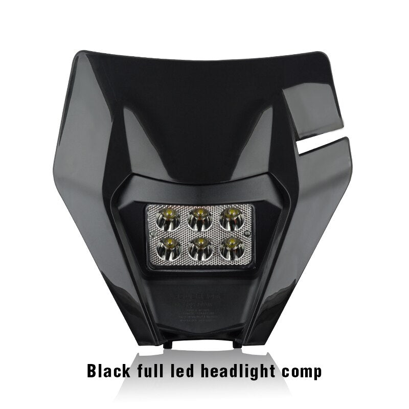 PowerZone Motorcycle LED Headlight Headlamp Head Light Supermoto Fairing For KTM EXC SXF MX Dirt Bike Enduro LED Headlight