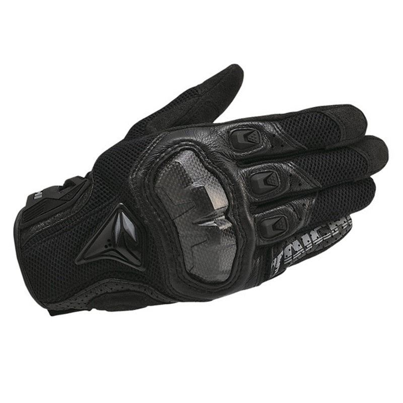 Guantes de moto de cuero con envío gratis, guantes de moto de pantalla táctil seguros y cómodos para hombres, guantes de Moto para montar en carretera al aire libre