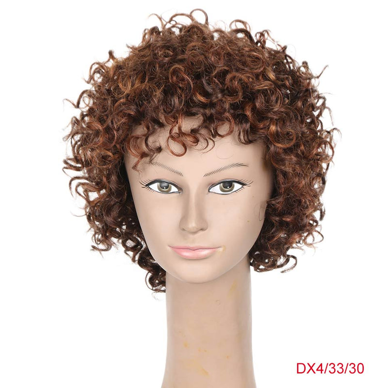 Rebecca Short Loose Curly Wigs For Black Women Brazilian Remy Bouncy Curly Human Hair Wigs Short Wig Blond Red Cosplay Full Wig