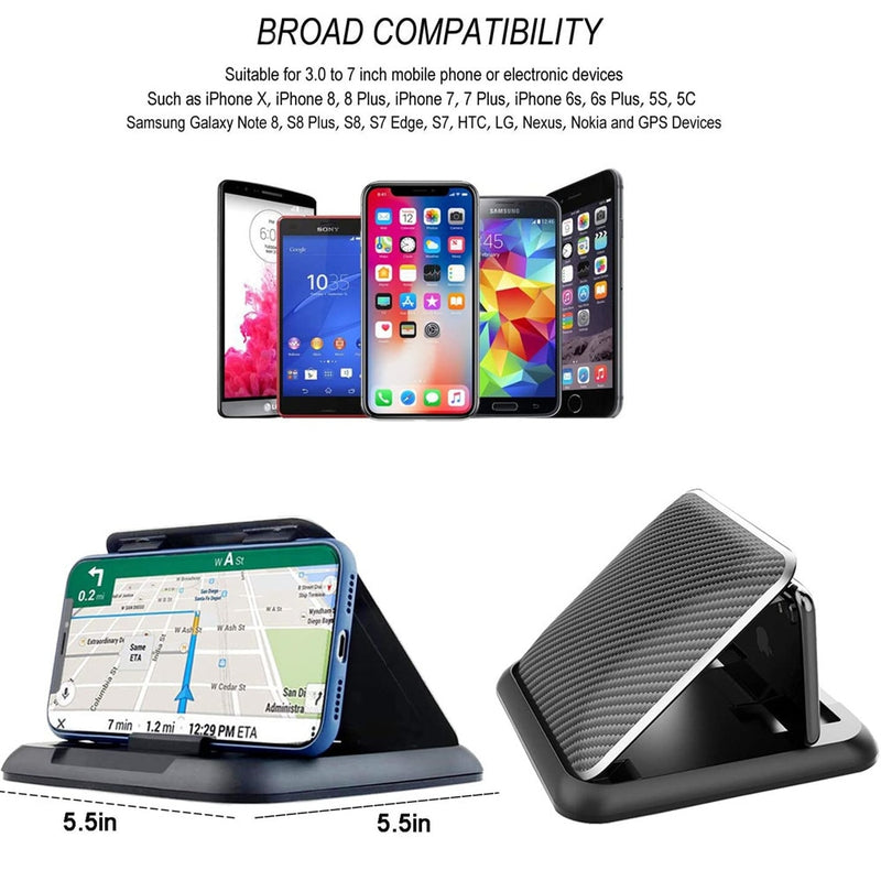 Kohlefaser Autotelefonhalter Armaturenbrett Universal 3 bis 7 Zoll Handy Clip Halterung für iPhone XR XS MAX GPS Ständer