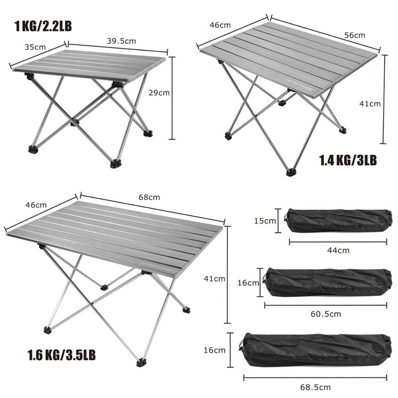 Tragbarer Tisch Klappbarer Campingtisch Schreibtisch Faltbarer Wandern Reisen Outdoor Garten Picknicktisch Al-Legierung Ultraleicht