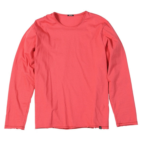 SIMWOOD 2022 primavera invierno nueva camiseta sólida de manga larga para hombres camiseta con dobladillo enrollado crudo textura calidad 100% tops de algodón SI980585
