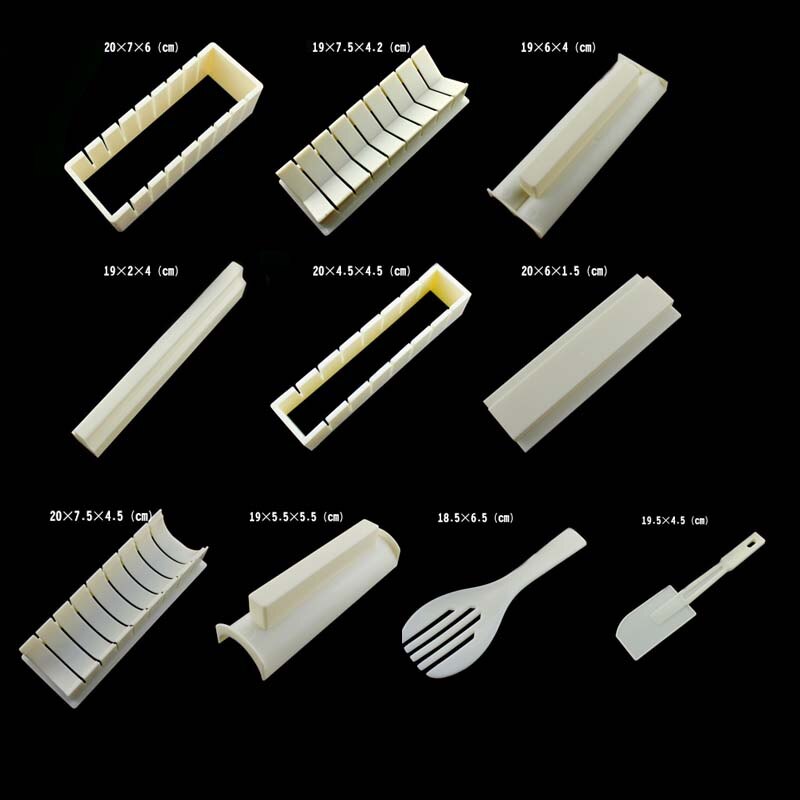 11 Uds. Herramientas de cocina DIY, Kit de Sushi, cocina casera, fabricante de rollos de Sushi saludable, kit de herramientas de sushi