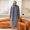 2022 New Women Winter Warm Faux Fur Coat Thick Women Long Coat Turn Down Collar Women Warm Coat Casaco Feminino
