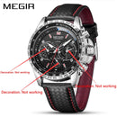 Relojes MEGIR para hombre, relojes de cuarzo de lujo de marca superior, reloj de pulsera resistente al agua del ejército luminoso para hombre, reloj Masculino 1010G