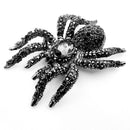 Vintage Statement 10-beinige große schwarze Kristall-Strass-Spinnen-Broschen riesige gefährliche Käfer-Anstecknadel für Halloween-Party-Schmuck