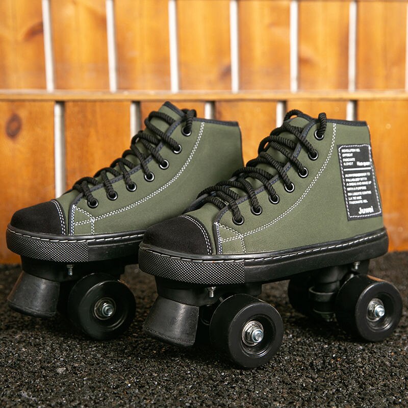 New Style Patines Adult Double-Row Roller Skates Four-Sheel  Adult Men Women Outdoor Roller Shoes