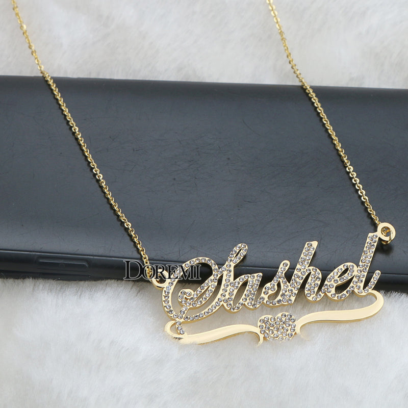 DOREMI inoxidables nombre personalizado collares colgante letras collar para mujer cadena personalizada joyería niños oro personalizado