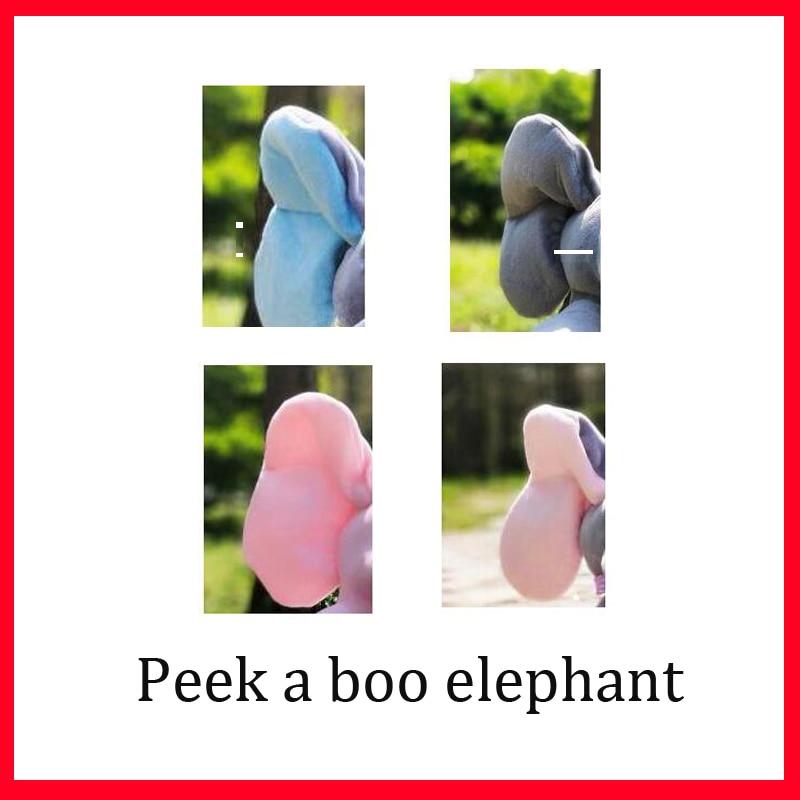 Envío Directo 30cm Peek a Elephant muñeco de peluche eléctrico juguete que habla cantando Musical juguete elefante juguetes para niños