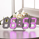 Digital Wall Clock 3D LED Alarm Clock Electronic Desk Clocks with Large Temperature 12/24 Hour Display