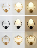 Post-modern Simple Interior Wall Lamp Glass Bedroom Light luxury Round Corridor Stair Nordic Led Wall Lights Fixture Black Gold