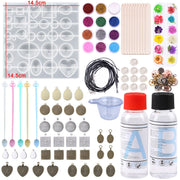 Transparent Epoxy Resin Casting Molds Kit Silicone Mold With Epoxy Glue For Earring Keychain Jewelry Making DIY Moule Silicone