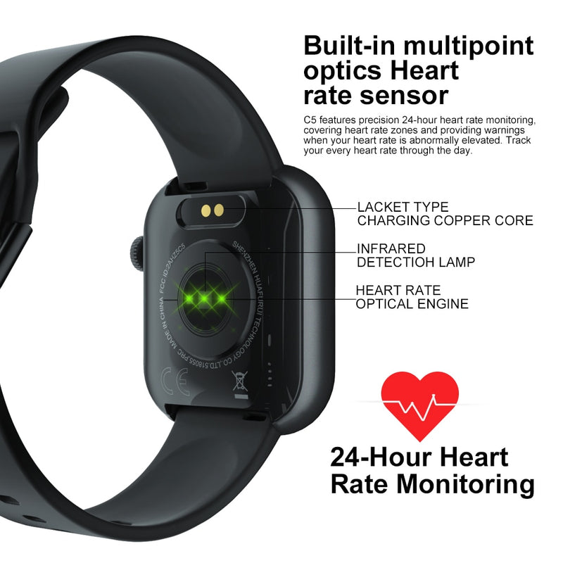 2021 Cubot C5 reloj inteligente mujeres hombres deportes pantalla completamente táctil 5ATM impermeable Monitor de ritmo cardíaco reloj inteligente para IOS Android
