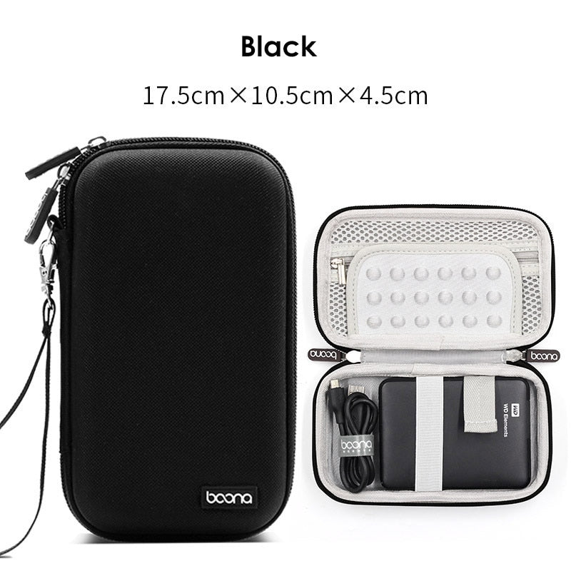 Bolsa de almacenamiento de dispositivos digitales de carcasa dura para adaptador de Mac, Cable de datos de ratón, auriculares, HDD, estuche organizador de dispositivos electrónicos