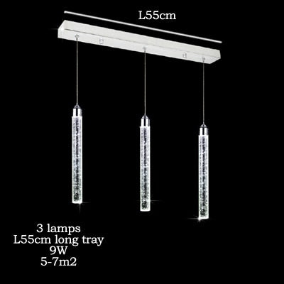 Lámpara colgante led moderna minimalista Bubble K9 luces colgantes de cristal comedor Cilindro tubo largo luces colgantes techo alto