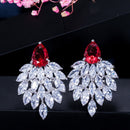 Pera High Quality Handmade Vintage Women Party Jewerly Bohemian Style Big Green Stone Drop Earrings With Cubic Zirconia E053