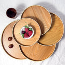 Solid Wood Plate Dessert Serving Tray Bread Fruit Seasoning Holder Dessert Snack Dish Organizer Storage Plate trays decorative
