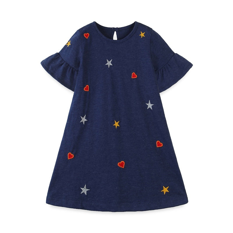 Jumping Meters New Princess Girls Dresses Summer Kids Cotton Clothing Fashion Party Dress Emboidery Toddler Girls Wedding Dress
