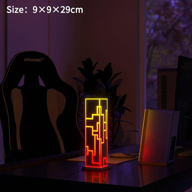Postmodernes Design Acryl USB LED Tischlampe 3D Schlafzimmer Nacht LED Zauberwürfel Nachtlicht Farbe Atmosphäre Schreibtischlampen Beleuchtung