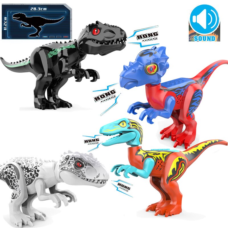 Nuevo dinosaurio Jurásico animales de la selva DIY bloques dinosaurios Mini modelos bloques de construcción ladrillos chico Dino juguetes para niños