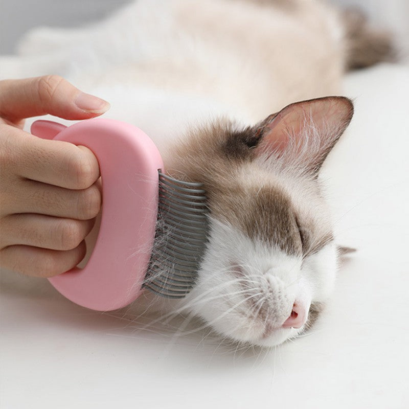 Cepillo de masaje para mascotas Mango en forma de concha Herramienta de masaje para el cuidado de mascotas para eliminar los pelos sueltos solo para gatos Suministros para mascotas