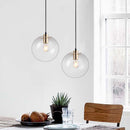 Modern minimalist pendant lights restaurant creative bedroom bedside bar gradient golden glass ball pendant light