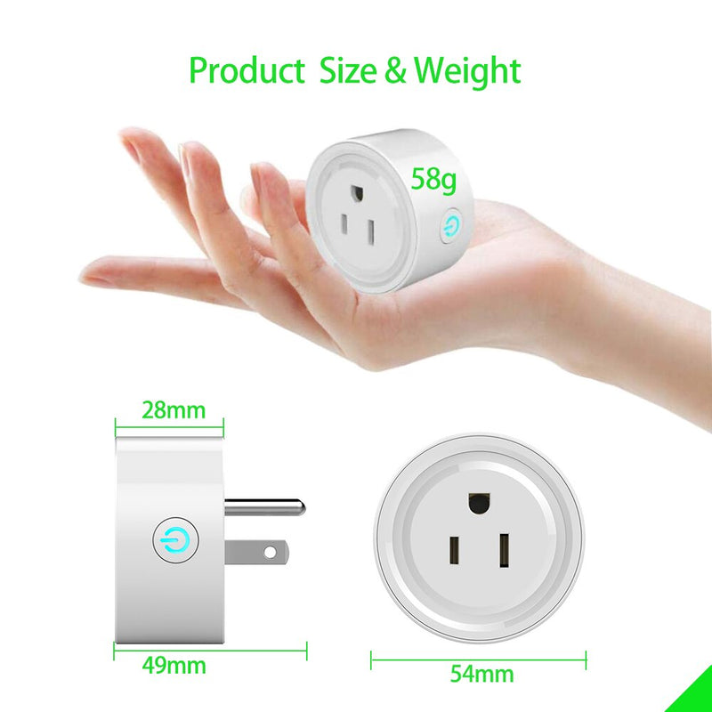 Smart Plug WiFi Mini Socket Smart Outlet, Work with Alexa and Google Home, No Hub Required, Remote Control your Devices