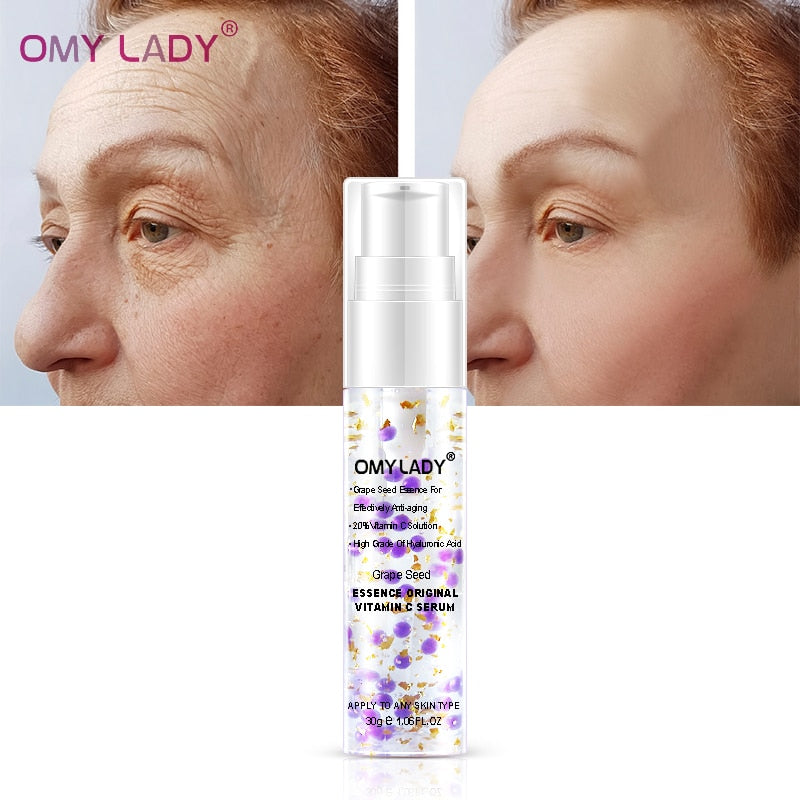 3 STÜCKE OMY LADY Traubenkernessenz Original Vitamin C Serum Gesichtscreme Flüssige Essenz Verzögerungsalterung Reduzieren Falten Feuchtigkeitsspendende Haut