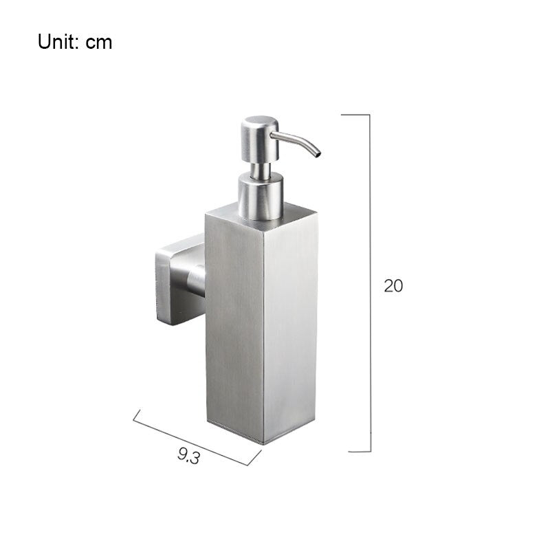 Dispensador de jabón de acero inoxidable 304, montaje en pared, dispensador de jabón líquido Manual, dispensador de champú para cocina y baño