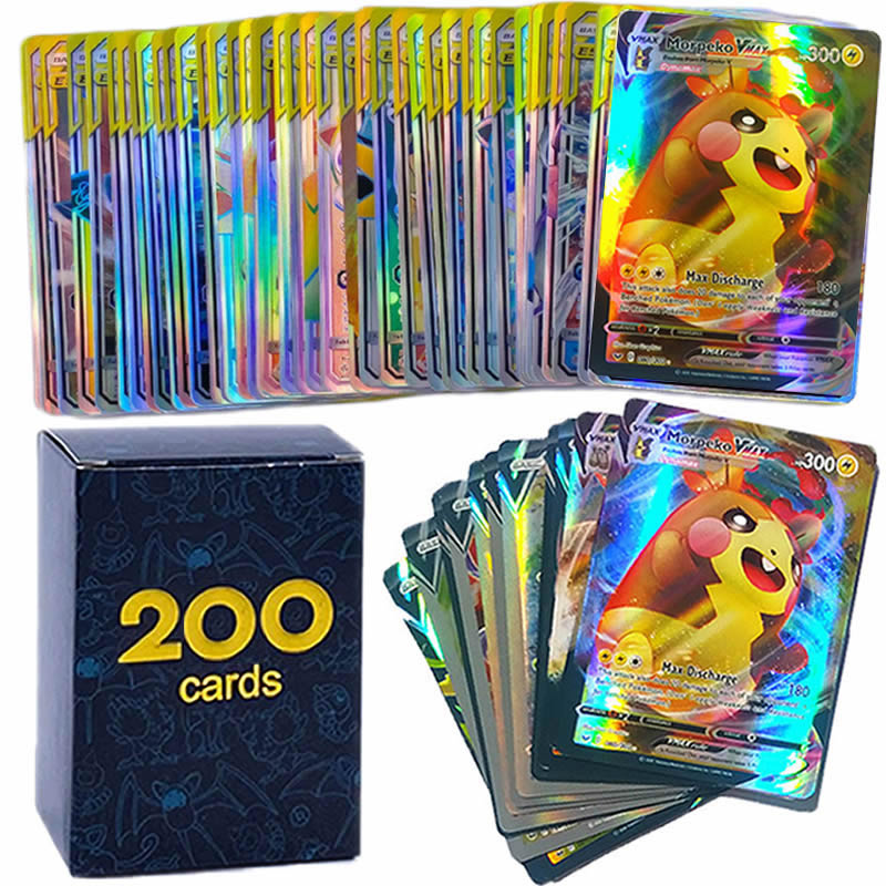 200pcs Pokemon Card GX EX VMAX MEGA Booster Box English Game Battle Trading Collection Shining Card Best Selling Kids Toys Gift