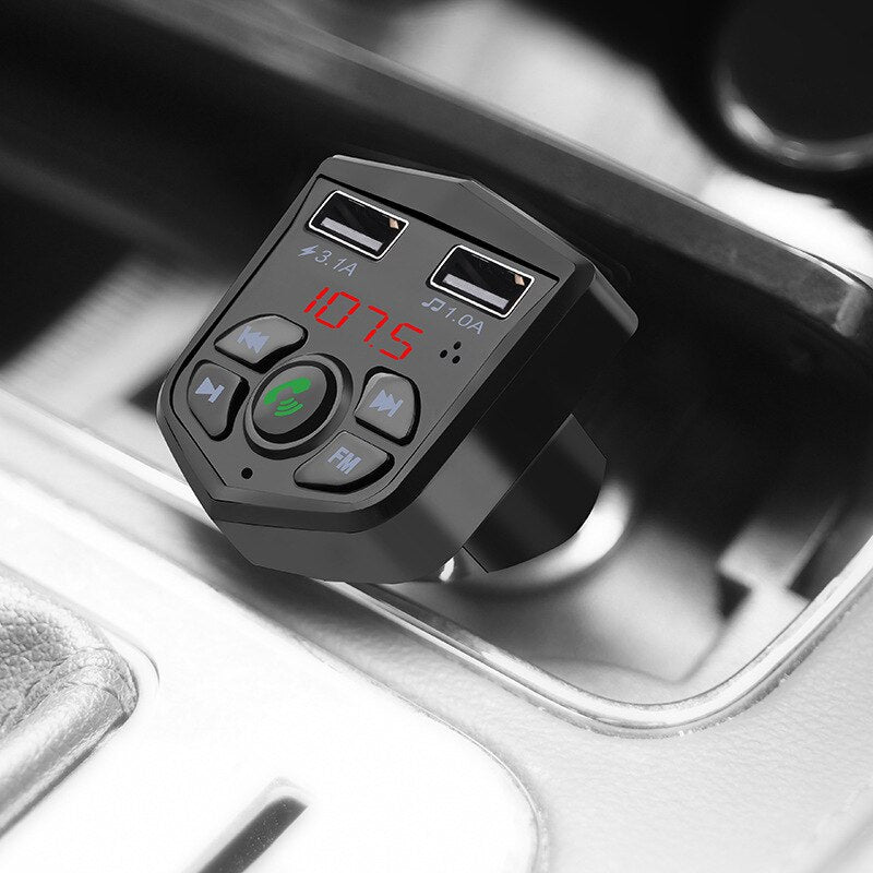 VR robot Bluetooth FM Transmitter Modulator Wireless Handsfree Car Kit 5V 3.1A Dual USB Charger Adapter Audio Car MP3 Player