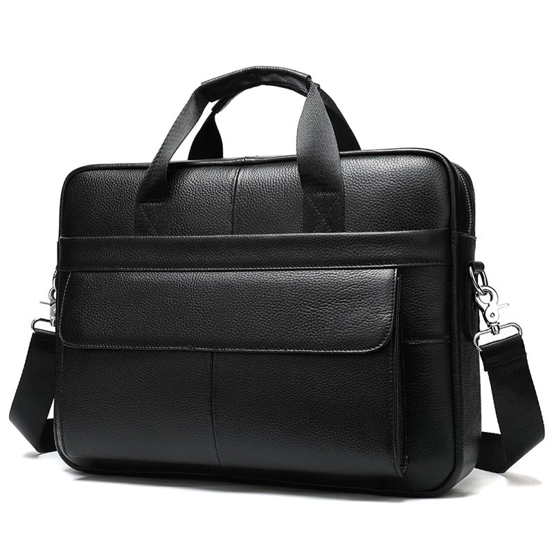 Maletines WESTAL para hombre, bolso de mensajero de cuero genuino para hombre, bolso para ordenador portátil de 14 pulgadas, bolsos de negocios de oficina de cuero para hombre para documentos 8572