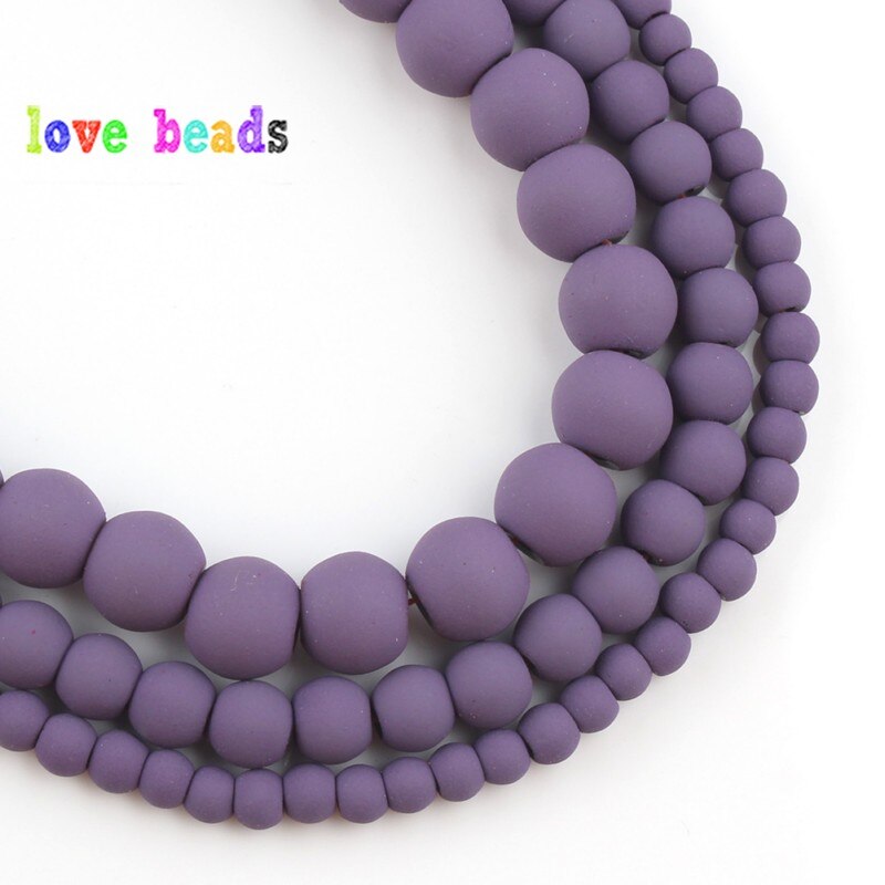4/6/8mm Natural Matte Multicolor Hematite Stone Rubber Loose Round Beads for Accessories Jewellery Making Diy Bracelet 15&quot;