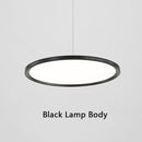 Black White Gold LED Chandelier Restaurant Bar Coffee Shop Pendant Lamp Simple Modern Dining Room Round Ultra-thin Hanging Light