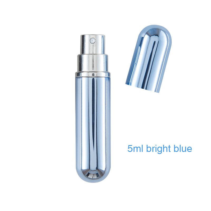 5 ml tragbare nachfüllbare Mini-Spray-Parfümflasche Reise-Aluminiumzerstäuber leerer kosmetischer Behälter, freies benutzerdefiniertes Logo