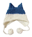 BomHCS Cute Fox Ears Beanie Winter Warm 100% Gorro de punto hecho a mano