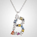 ANDYWEN 925 plata esterlina 26 letras oro inicial AB colgante collar fino cadena larga ajustable Mini PG CZ joyería