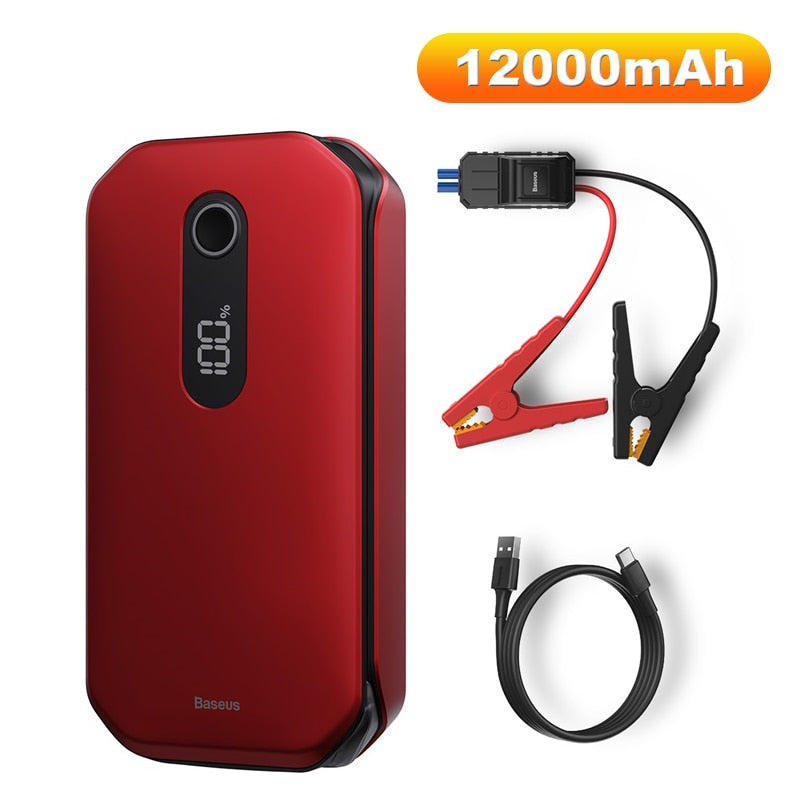 Baseus Portable Car Jump Starter Device Power Bank Emergency 12000mAh High Power 12V Car Battery Booster Auto Starting Device