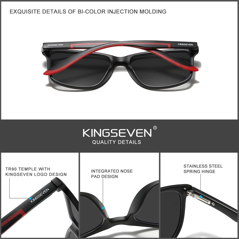 KINGSEVEN 2021 Ultra Light TR90 Sonnenbrille Herren Polarisierte TAC Anti-Burst Cat.3 Linse Fahren Sonnenbrille Damen Sport Eeywear